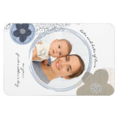 Pop Art Flower Editable Occasion Blue Grey Photo Magneet (Horizontaal)