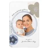 Pop Art Flower Editable Occasion Blue Grey Photo Magneet (Verticaal)