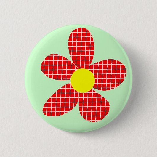 Pop Art Flower - Light Green Ronde Button 5,7 Cm (Voorkant)