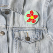 Pop Art Flower - Light Green Ronde Button 5,7 Cm (In situ)
