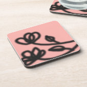 Pop Art Flower Onderzetters (roze) (Linkerzijde)