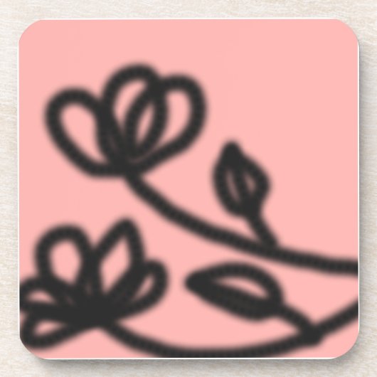 Pop Art Flower Onderzetters (roze) (Voorkant)