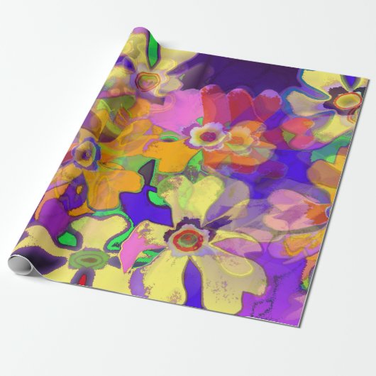 Pop Art Flowers Cadeaupapier (Uitgerold)