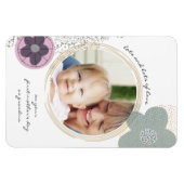 Pop Art Flowers en Splatter Pink Green Photo Magneet (Horizontaal)