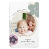 Pop Art Flowers en Splatter Pink Green Photo Magneet (Verticaal)