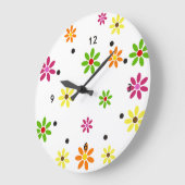 Pop Art Flowers naadloos patroon + uw ideeën Grote Klok (Hoek)