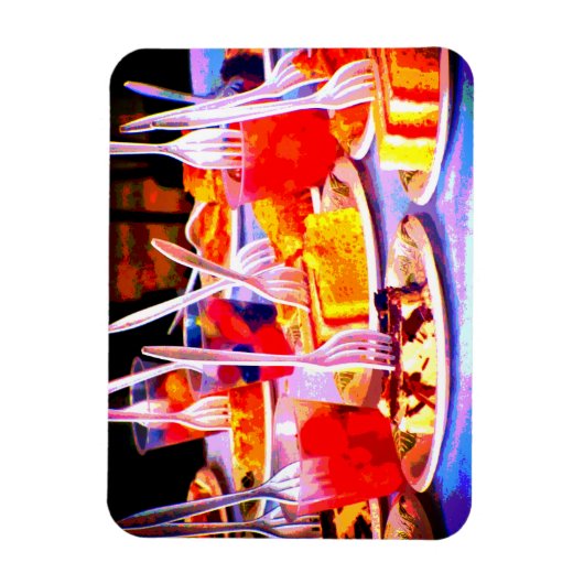 Pop Art Food maakt snacks forks kleurrijk Magneet (Verticaal)