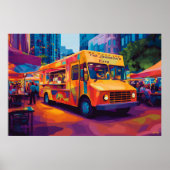Pop Art Food Truck Street Scene Wall Art Poster (Voorkant)