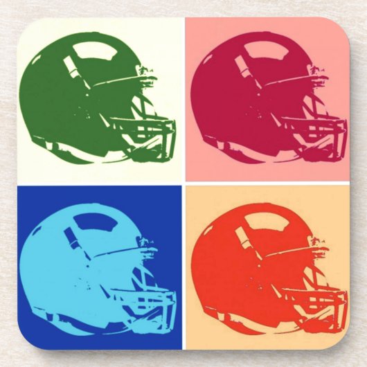 Pop Art Football Helm Hard plastic onderzetter (Voorkant)