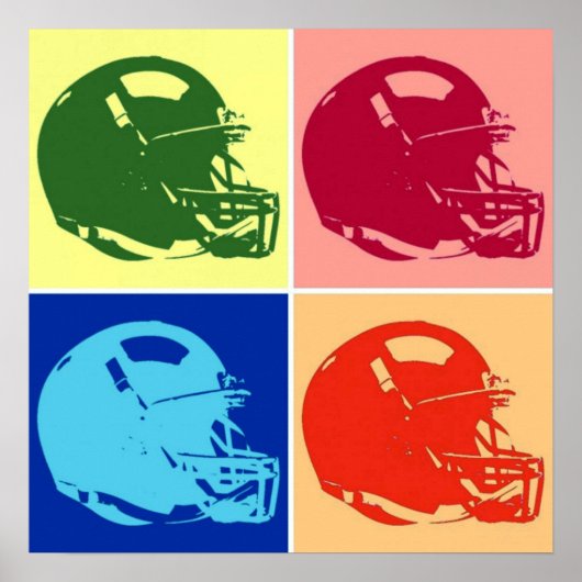 Pop art Football Helm Poster (Voorkant)