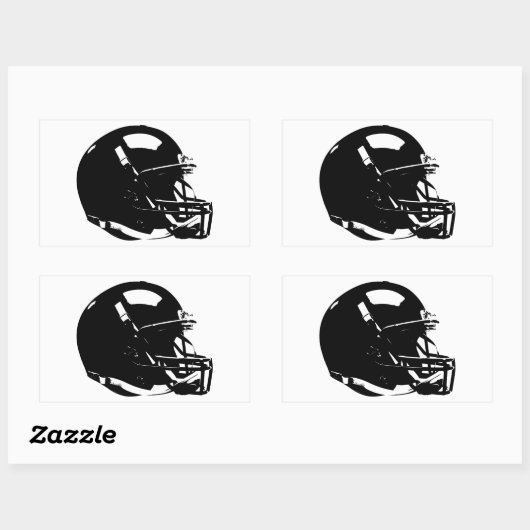 Pop Art Football Helm Rechthoek Sticker (Vel)