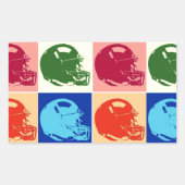 Pop Art Football Helm Rechthoek Sticker (Voorkant)