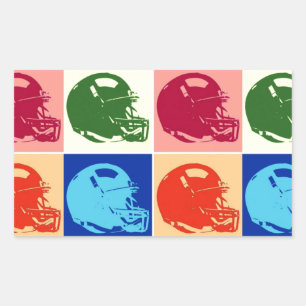 Pop Art Football Helm Rechthoek Sticker
