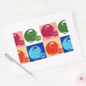 Pop Art Football Helm Rechthoek Sticker (Envelop)