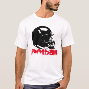 Pop Art Football Helm Rood Zwart Wit T-shirt