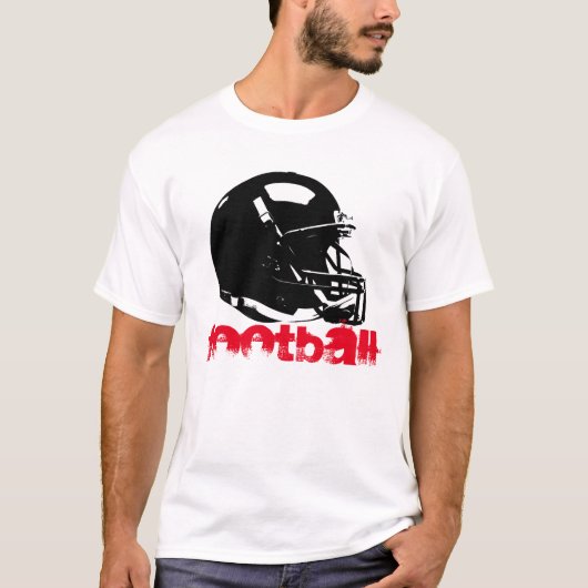 Pop Art Football Helm Rood Zwart Wit T-shirt (Voorkant)
