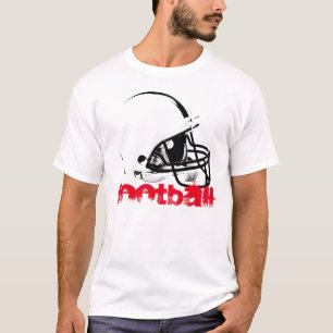 Pop Art Football Helm Rood Zwart Wit T-shirt