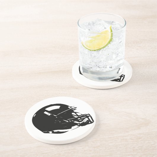 Pop Art Football Helm Sandstone Onderzetter (Zijkant)