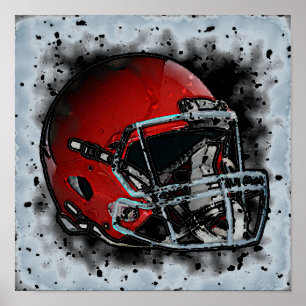 Pop Art Football Helmet Poster