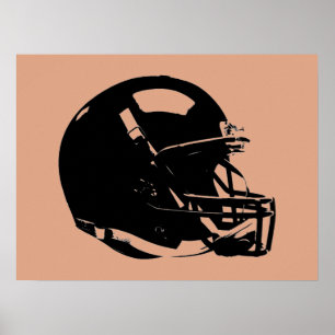 Pop Art Football Helmet Poster