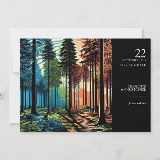Pop Art Forest Save The Date (Voorkant)