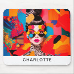 Pop Art Fotocollage Muismat<br><div class="desc">Pop Art Fotocollage Design met jouw naam! "Het leven is als een schilderij - hoe levendiger kleuren we toevoegen,  hoe helderder het wordt." Voor kleur & pop kunstliefhebber!</div>