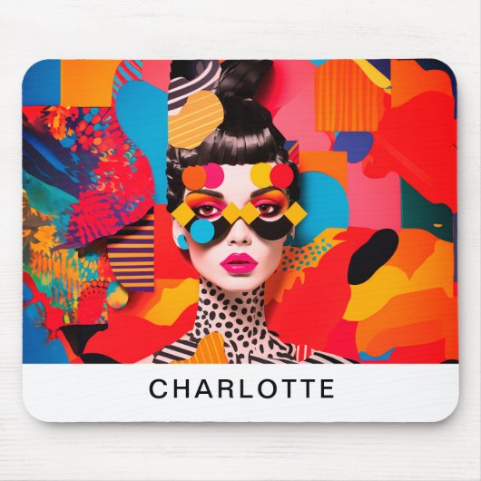 Pop Art Fotocollage Muismat (Voorkant)