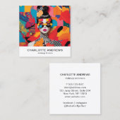 Pop Art Fotocollage Trendy Modern Vierkante Visitekaartje (Voorkant / Achterkant)