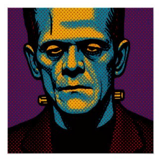 Pop Art Frankenstein Canvas Perfect Poster