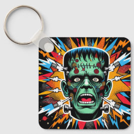 "Pop Art Frankenstein Keychain" Aluminum Keychain