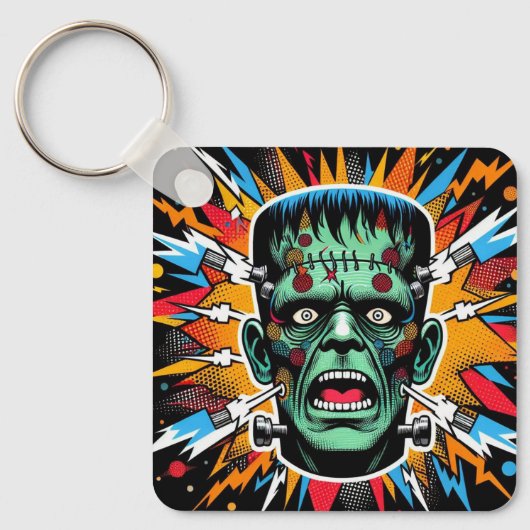 "Pop Art Frankenstein Keychain" Aluminum Keychain (Voorkant)