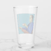Pop Art Frankenstein Monster Drinking Tea Halftone Glas (Achterkant)