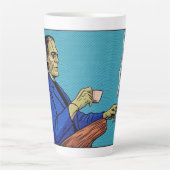 Pop Art Frankenstein Monster Drinking Tea Halftone Latte Mok (Voorkant)