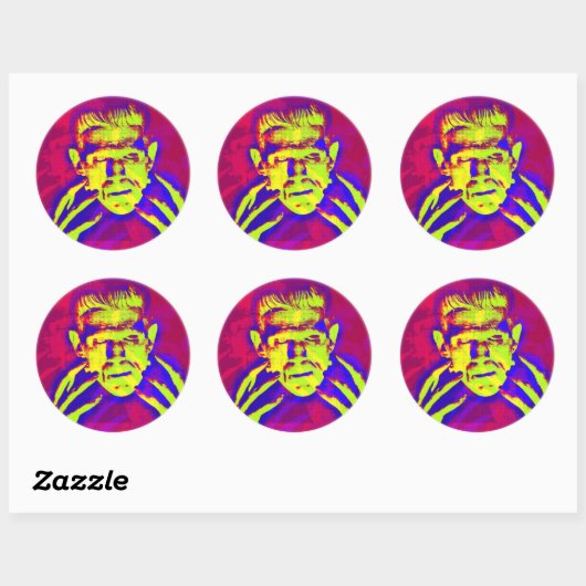 Pop Art Frankenstein Ronde Sticker (Vel)