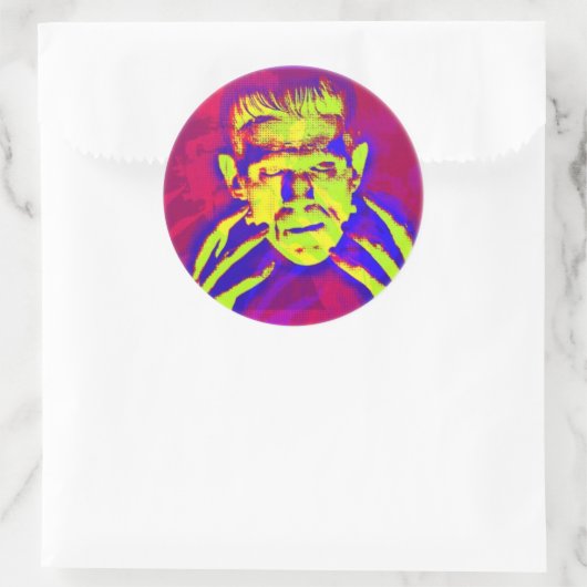Pop Art Frankenstein Ronde Sticker (Tas)