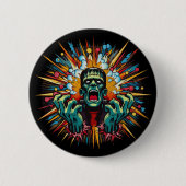 Pop Art Frankenstein's Melt Down Ronde Button 5,7 Cm (Voorkant)