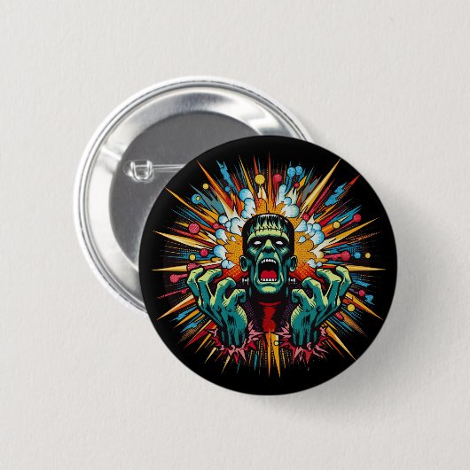 Pop Art Frankenstein's Melt Down Ronde Button 5,7 Cm (Voorkant /achterkant)