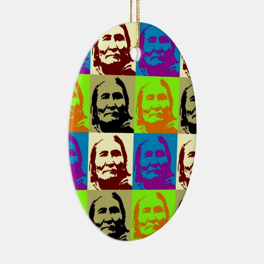 Pop Art Freedom Fighter Geronimo Keramisch Ornament (Rechts)