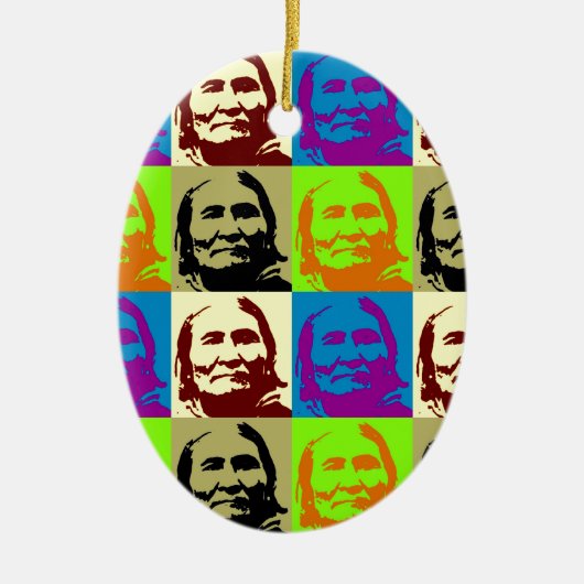 Pop Art Freedom Fighter Geronimo Keramisch Ornament (Voorkant)