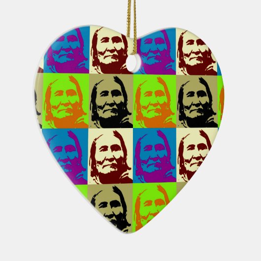 Pop Art Freedom Fighter Geronimo Keramisch Ornament (Rechts)