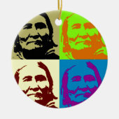 Pop Art Freedom Fighter Geronimo Keramisch Ornament (Voorkant)
