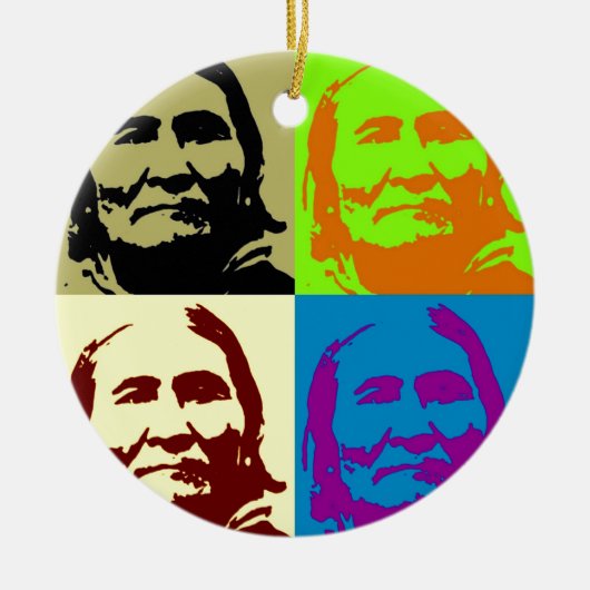Pop Art Freedom Fighter Geronimo Keramisch Ornament (Voorkant)