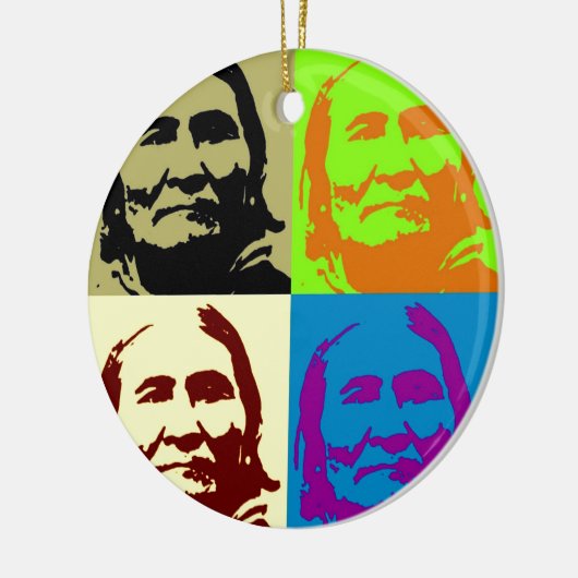 Pop Art Freedom Fighter Geronimo Keramisch Ornament (Links)