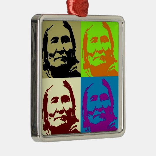 Pop Art Freedom Fighter Geronimo Metalen Ornament (Rechts)