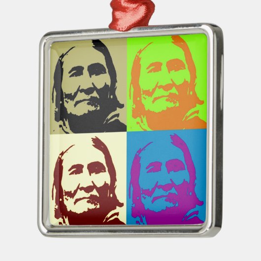 Pop Art Freedom Fighter Geronimo Metalen Ornament (Links)