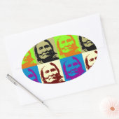 Pop Art Freedom Fighter Geronimo Ovale Sticker (Envelop)