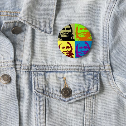 Pop Art Freedom Fighter Geronimo Ronde Button 5,7 Cm (In situ)