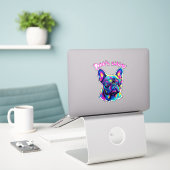 Pop Art French Bulldog NYC Personalized Name Sticker (Laptop op bureau)
