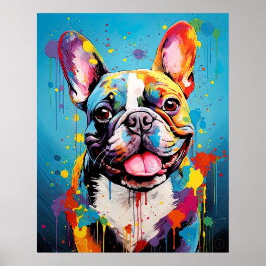 Pop Art Frenchie Poster (Voorkant)