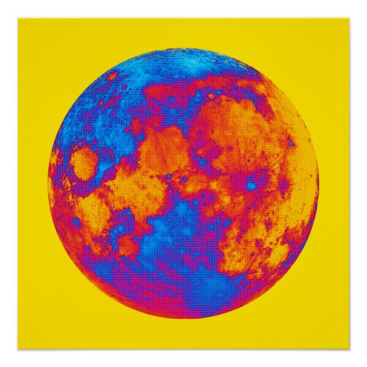 Pop Art Full Moon Poster (Voorkant)